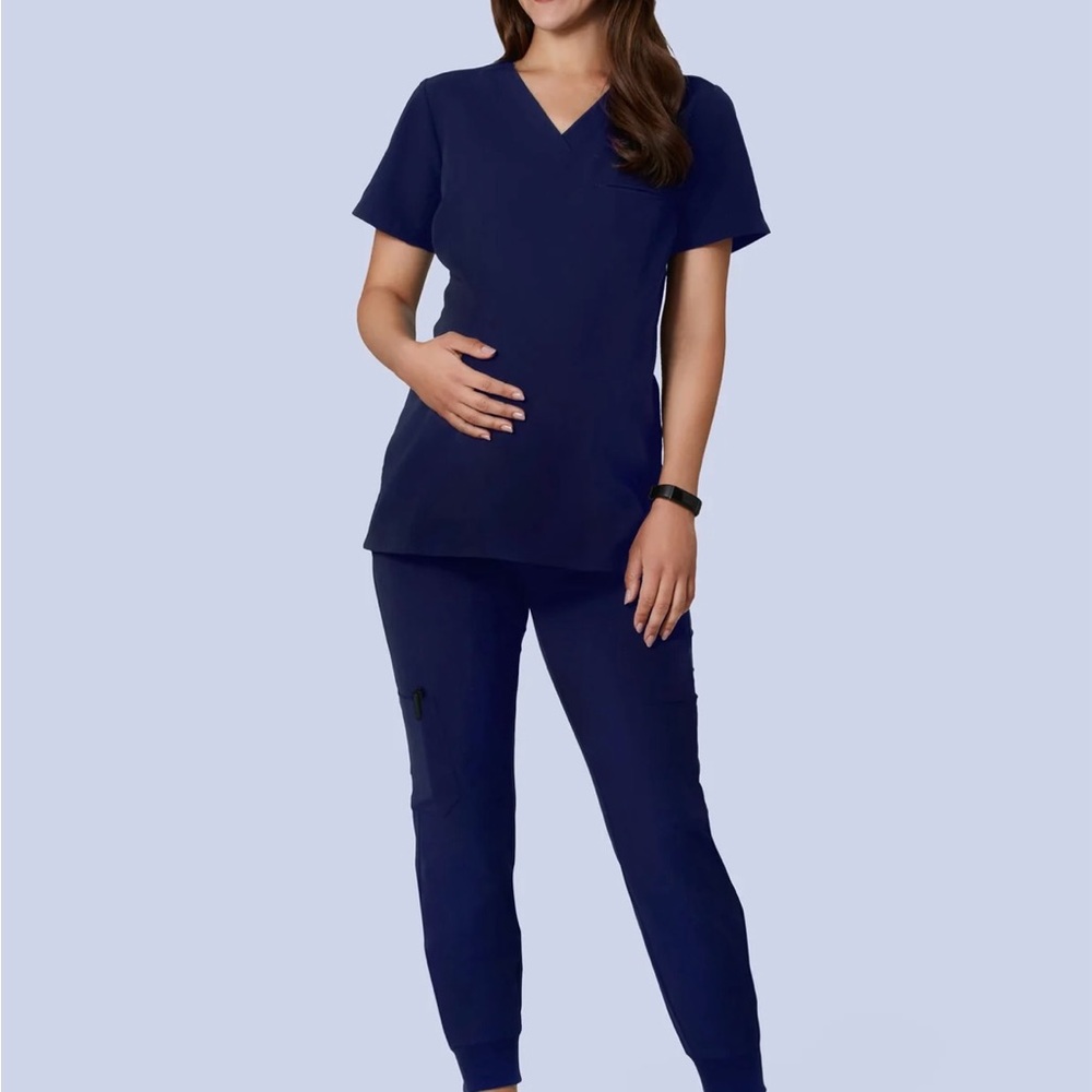 Mandala Navy Maternity Scrub Set Size Small